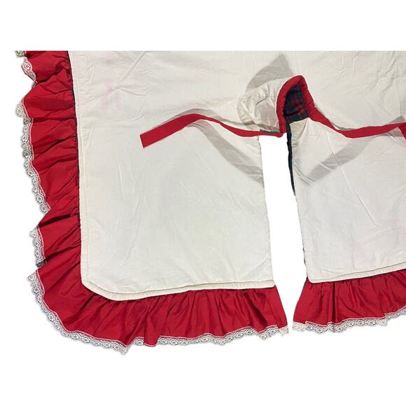 Christmas Tree Skirt Plaid Classic Red w Ruffle Edge Lined With Ties XL 52 x 52 - Picture 10 of 10